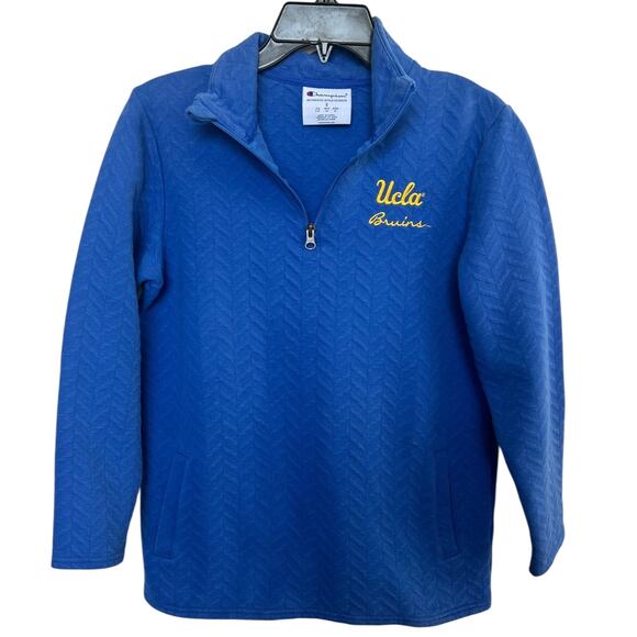 UCLA Bruins Champion 1/4 Zip Blue Pullover Sweater Size Small - Picture 3 of 6
